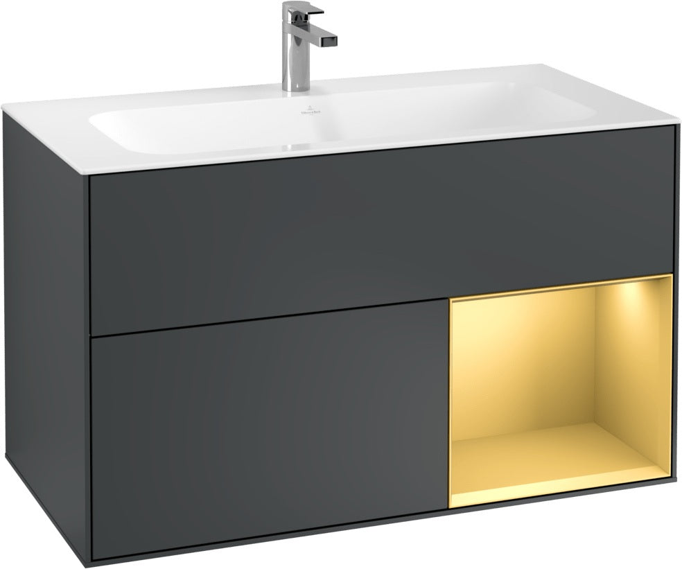 Villeroy & Boch Finion Waschtischunterschrank 996 mm White Matt Lacquer mit Beleuchtung
