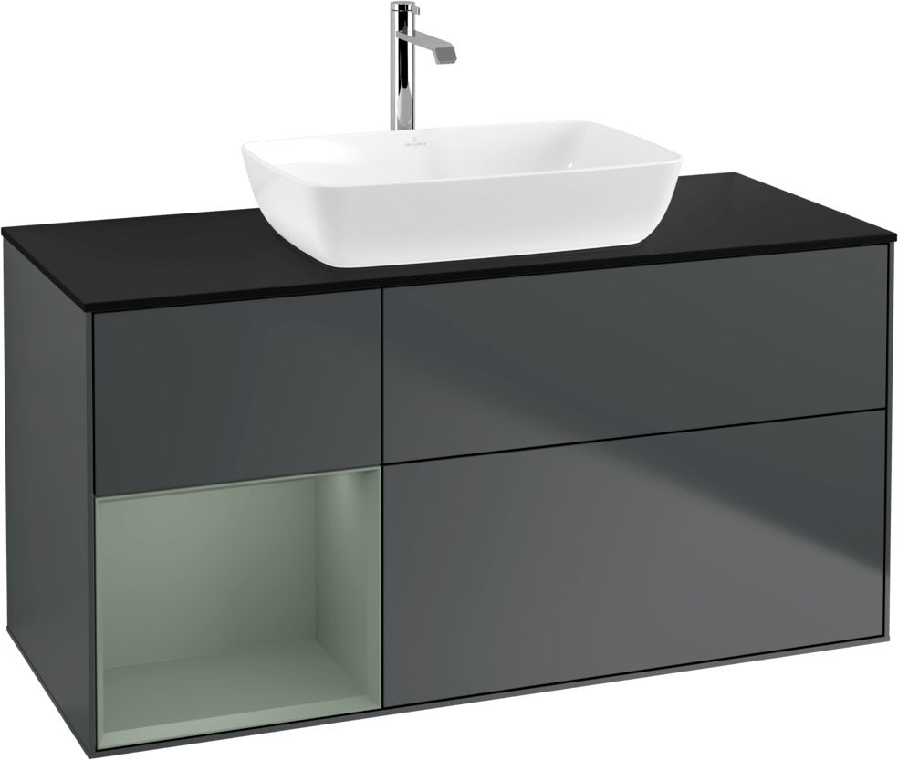 Villeroy & Boch Finion Waschtischunterschrank 1200 mm Glossy White Lacquer mit Beleuchtung