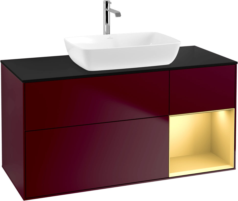 Villeroy & Boch Finion Waschbeckenunterschrank 1200 mm Glossy White Lacquer mit Beleuchtung