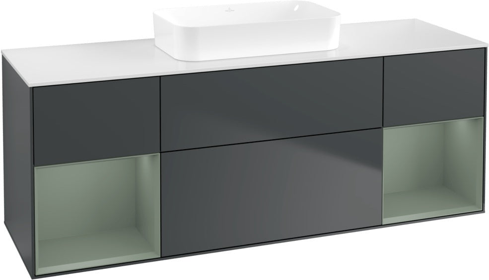 Villeroy & Boch Finion Waschtischunterschrank 1600 mm Glossy White Lacquer mit Beleuchtung