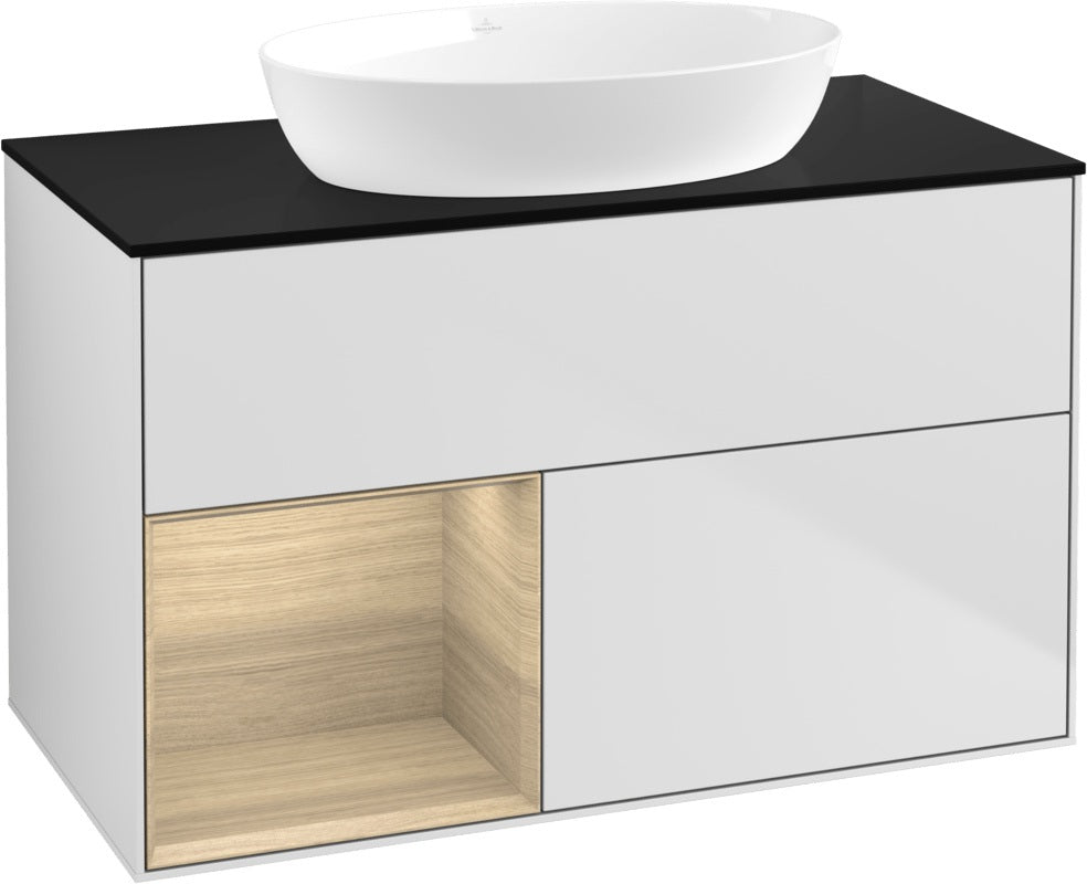 Villeroy & Boch Waschtischunterschrank Finion FA12G 1000 mm Glossy White Lacquer mit Beleuchtung