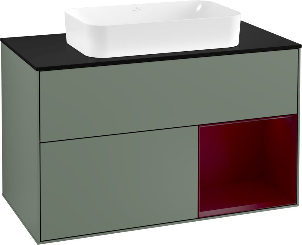 Villeroy & Boch Waschtischunterschrank Finion F252G 1000 mm Glossy White Lacquer mit LED-Beleuchtung