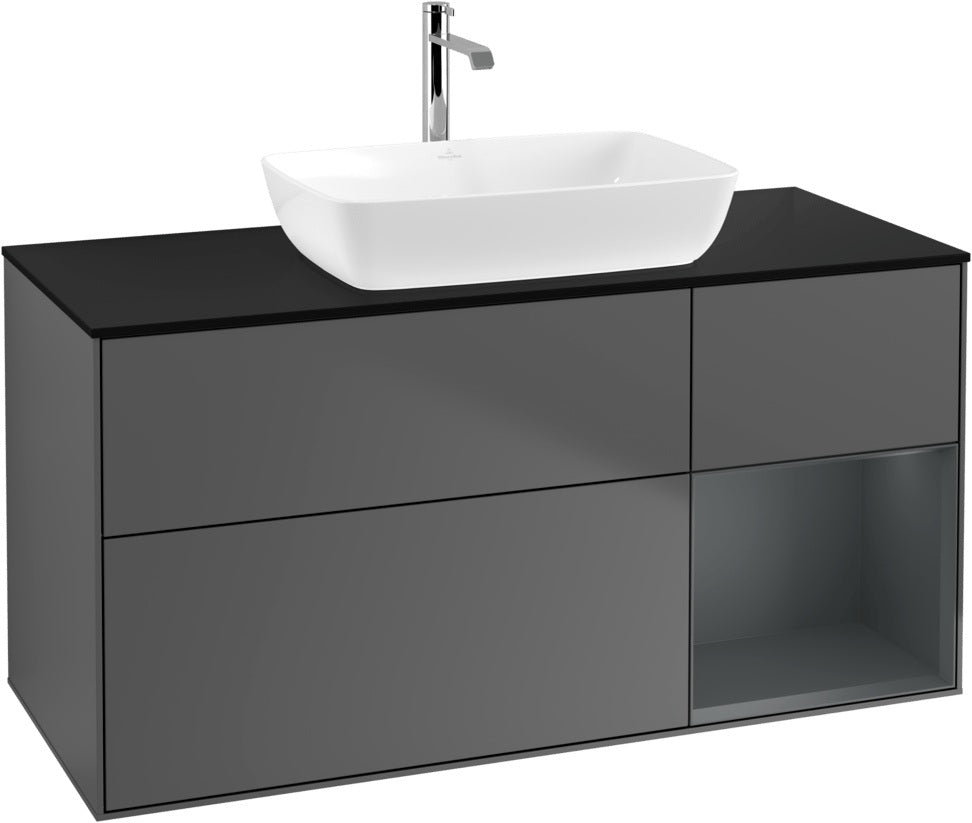 Villeroy & Boch Finion Waschbeckenunterschrank 1200 mm Glossy White Lacquer mit Beleuchtung