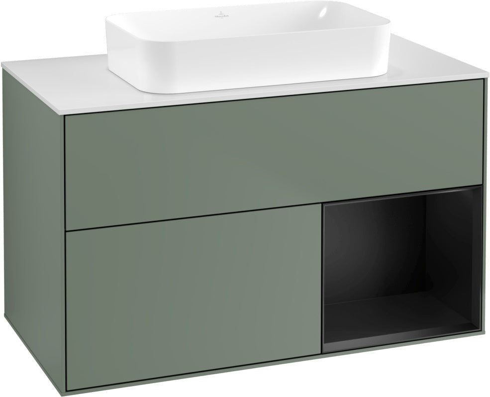Villeroy & Boch Finion Waschtischunterschrank 1000 mm Glossy White Lacquer mit LED-Beleuchtung