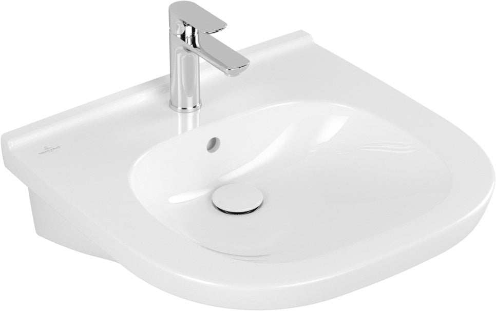 Villeroy & Boch Wandwaschbecken ViCare 411955 – 555 x 540 x 195 mm, oval, Weiß Alpin, barrierefrei, Wandmontage