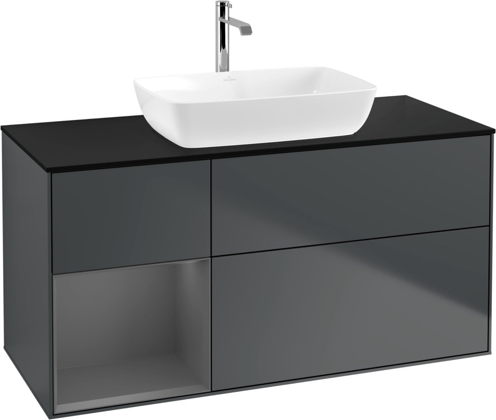 Villeroy & Boch Finion Waschtischunterschrank 1200 mm Glossy White Lacquer mit Beleuchtung