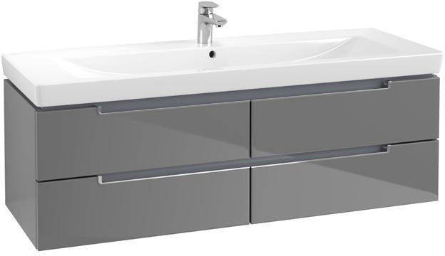 Villeroy & Boch SUBWAY 2.0 Waschtischunterschrank 1287 mm Glossy White mit 4 Auszügen