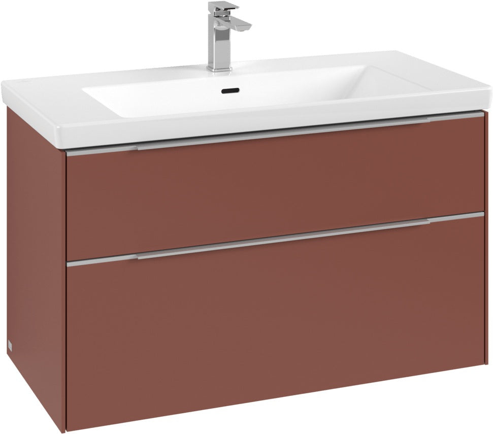 Villeroy & Boch Subway 3.0 Waschtischunterschrank C570L0 Brilliant White mit LED-Beleuchtung und SoftClosing