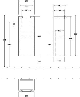 Villeroy & Boch Waschtischunterschrank Subway 2.0 Santana Oak 240 mm links