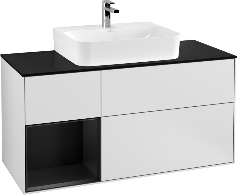 Villeroy & Boch Finion Waschbeckenunterschrank 1200 mm Glossy White mit Beleuchtung
