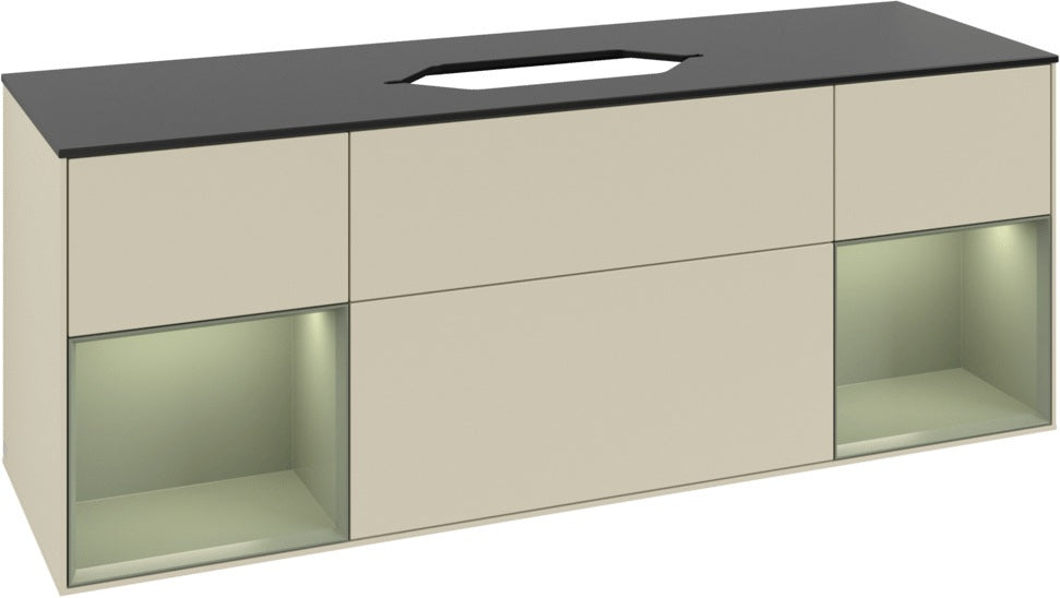 Villeroy & Boch Finion Waschbeckenunterschrank 1600 mm Glossy White Lacquer mit Beleuchtung