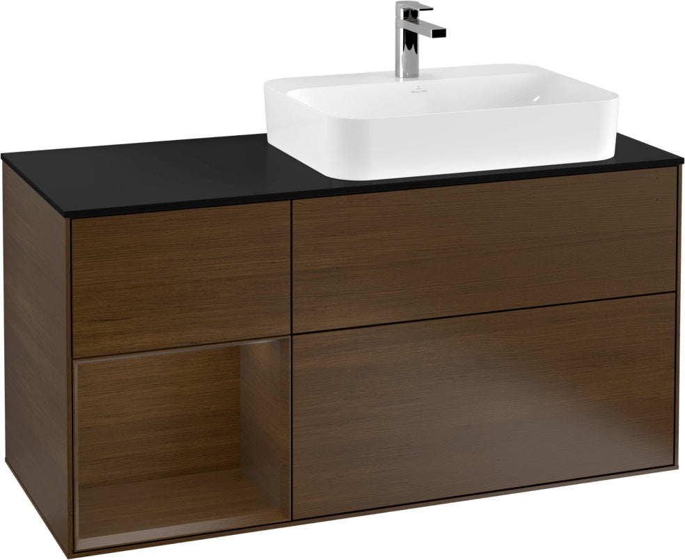 Villeroy & Boch Finion Waschbeckenunterschrank 1200 mm Glossy White Lacquer mit Beleuchtung
