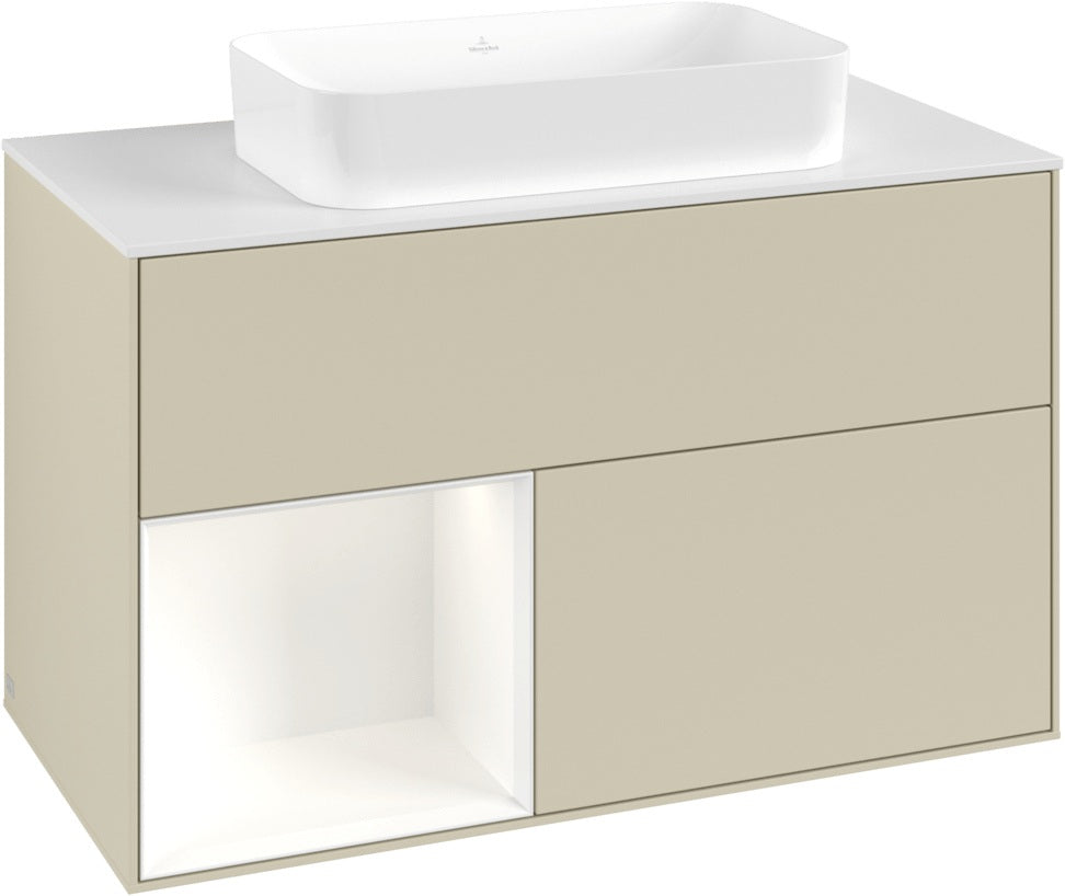 Villeroy & Boch Finion Waschtischunterschrank 1000 mm Glossy White Lacquer – mit LED-Beleuchtung & SoftClosing