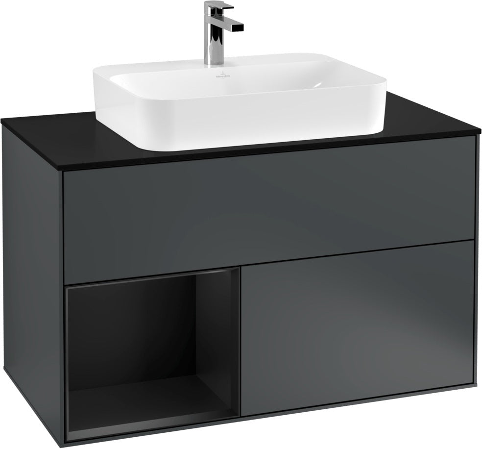 Villeroy & Boch Finion Waschtischunterschrank 1000 mm Glossy White Lacquer mit LED-Beleuchtung
