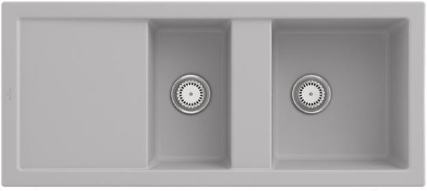 Villeroy & Boch Spüle SUBWAY 80 snow white 1160x510mm CeramicPlus Doppelbecken reversibel