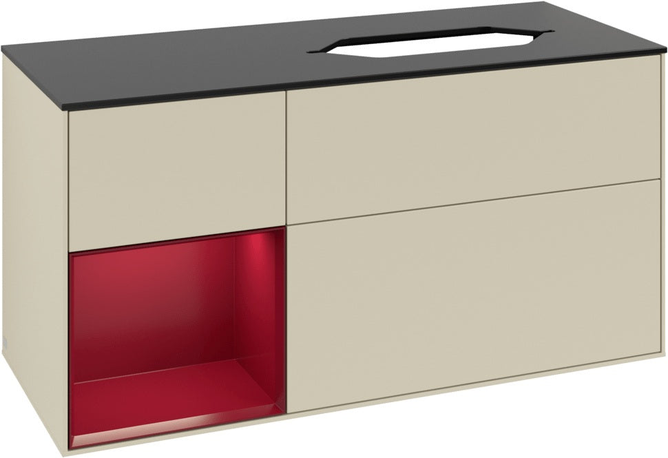 Villeroy & Boch Finion Waschtischunterschrank 120 cm Glossy White Lacquer mit Beleuchtung