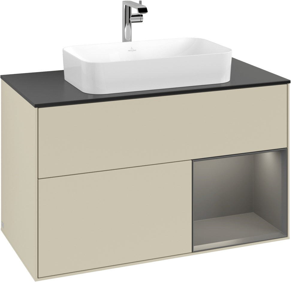 Villeroy & Boch Waschtischunterschrank Finion F252G 1000 mm Glossy White Lacquer mit LED-Beleuchtung