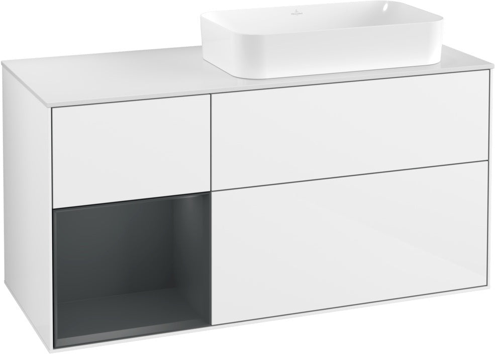 Villeroy & Boch Finion Waschtischunterschrank 1200 mm Glossy White mit Beleuchtung