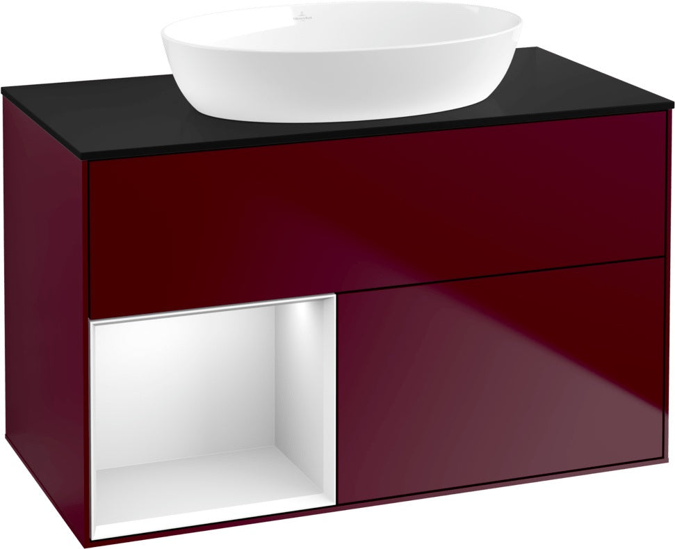 Villeroy & Boch Finion Waschtischunterschrank 1000 mm Glossy White Lacquer mit Beleuchtung