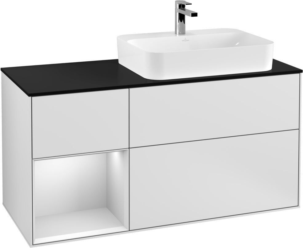 Villeroy & Boch Finion Waschbeckenunterschrank 1200 mm Glossy White Lacquer mit Beleuchtung