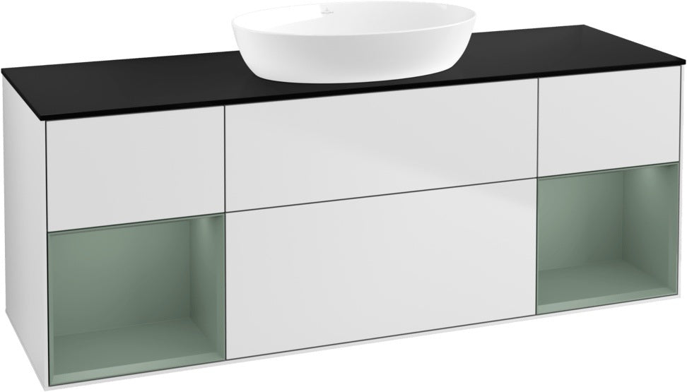 Villeroy & Boch Finion Waschtischunterschrank 1600 mm Glossy White Lacquer mit Beleuchtung