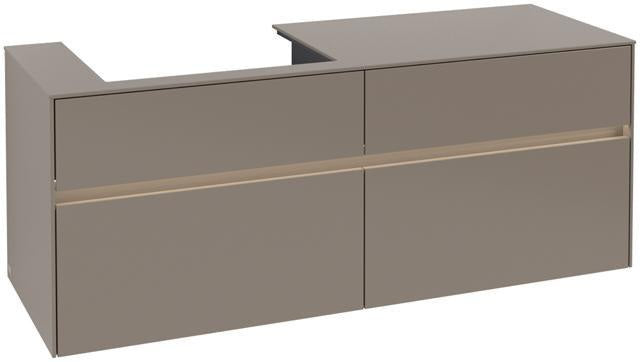 Villeroy & Boch Collaro Waschtischunterschrank 1400 mm Truffle Grey mit LED-Beleuchtung