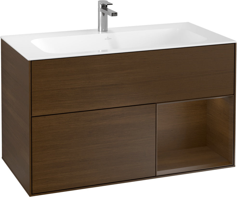 Villeroy & Boch Finion Waschtischunterschrank 996 mm Glossy White Lacquer mit LED-Beleuchtung
