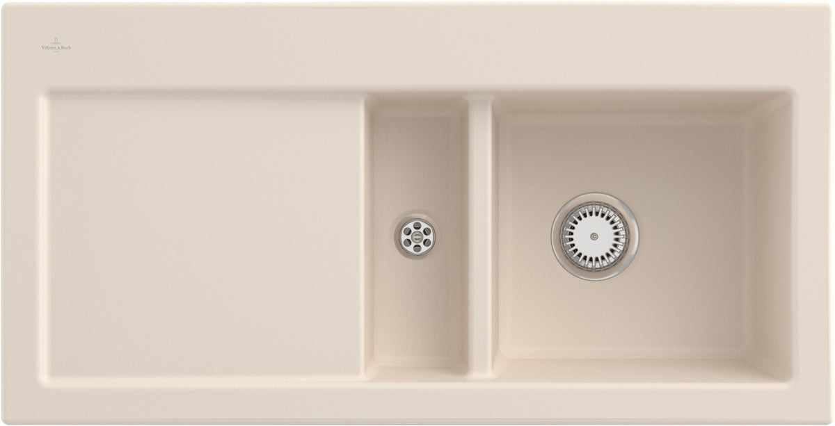Villeroy & Boch Einbauspüle Subway 60 Ivory CeramicPlus – 1000 mm Keramik mit Abtropffläche