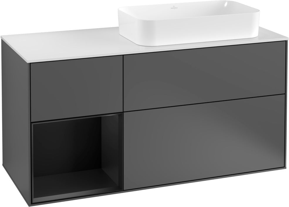 Villeroy & Boch Waschtischunterschrank Finion F271G 1200 mm Glossy White Lacquer mit Beleuchtung