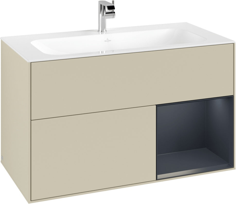 Villeroy & Boch Finion Waschtischunterschrank 996 mm White Matt Lacquer mit Beleuchtung