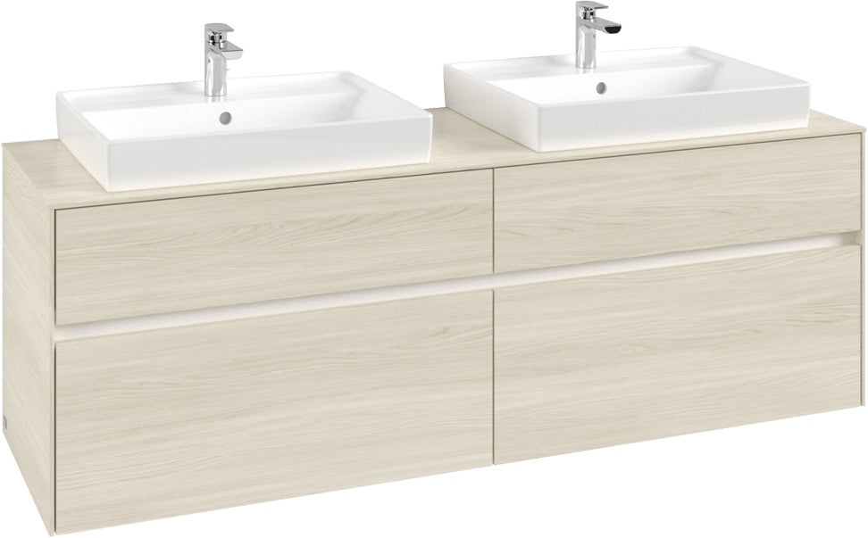 Villeroy & Boch Waschtischunterschrank Collaro C024 B0 1600 mm White Oak mit LED-Beleuchtung