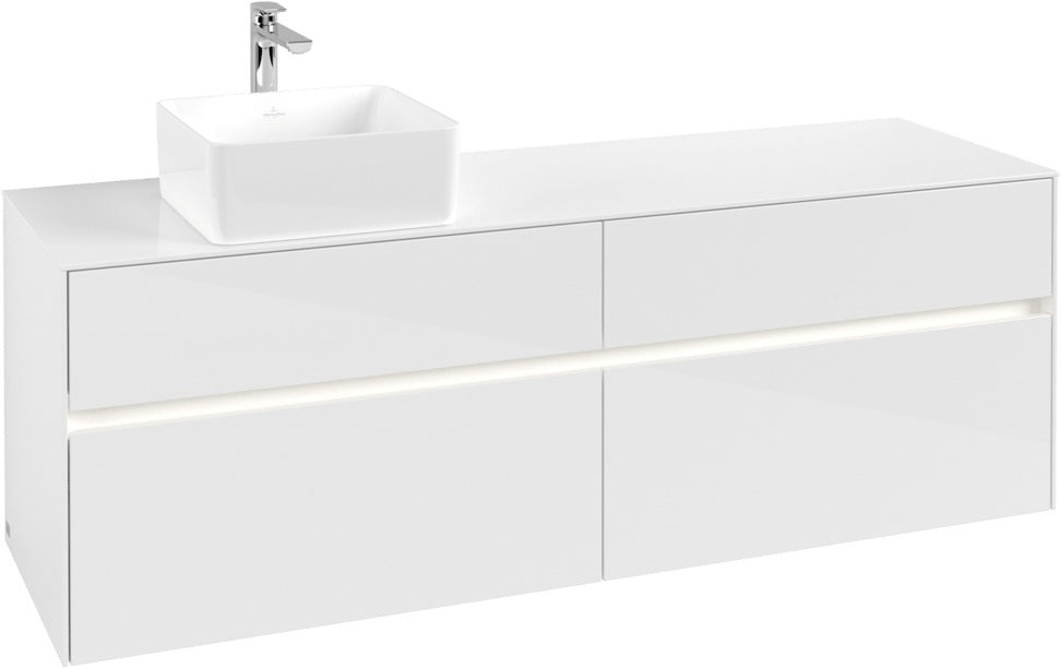 Villeroy & Boch Waschtischunterschrank Collaro C050 B0 1600 mm Glossy White mit Beleuchtung