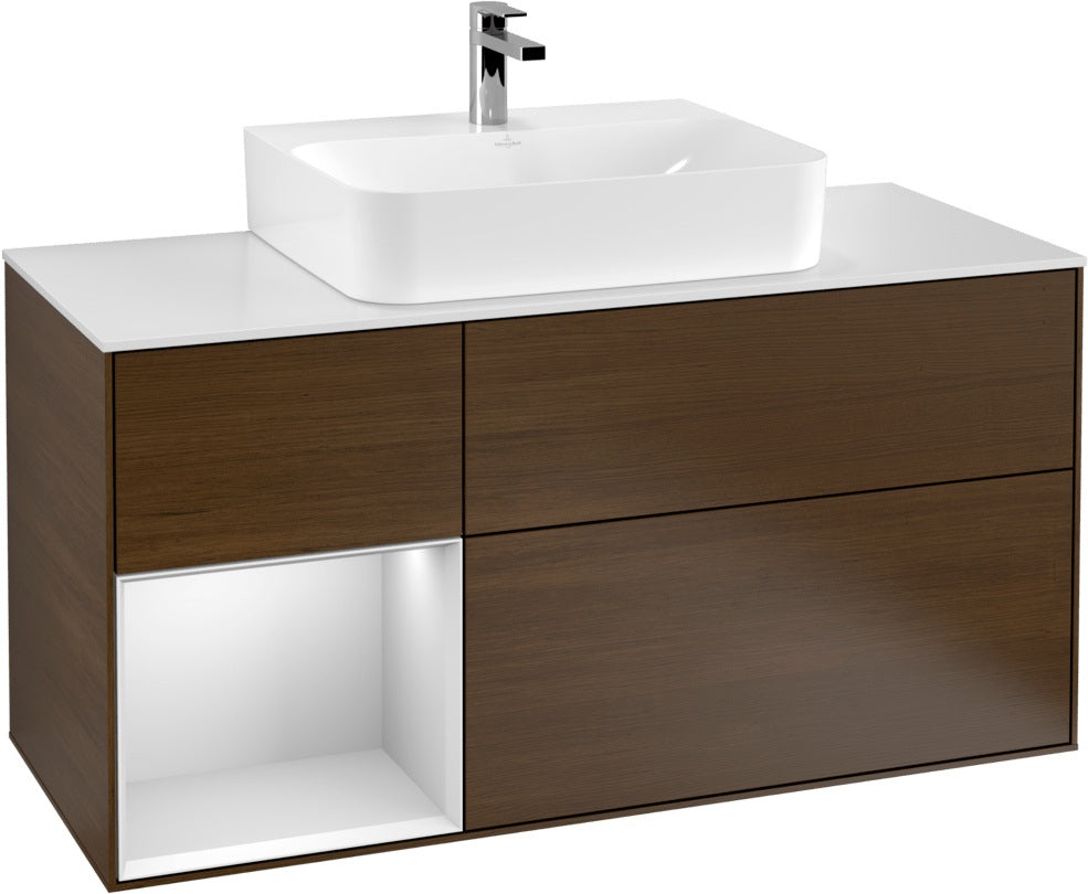 Villeroy & Boch Finion Waschtischunterschrank G161G 1200 mm Glossy White Lacquer mit LED-Beleuchtung