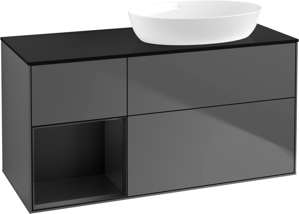 Villeroy & Boch Waschtischunterschrank Finion FA42G 1200 mm Glossy White Lacquer mit Beleuchtung