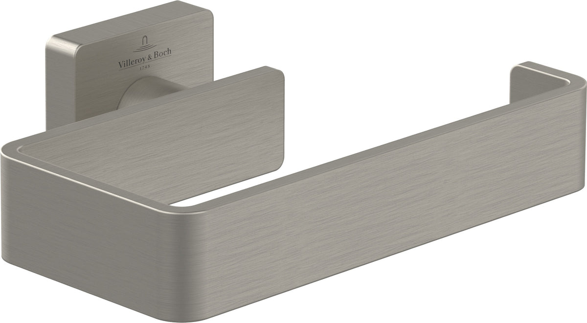 Villeroy & Boch Elements - Striking Toilettenpapierhalter ohne Deckel, Chrom, Wandmontage, 135 x 93 x 45 mm