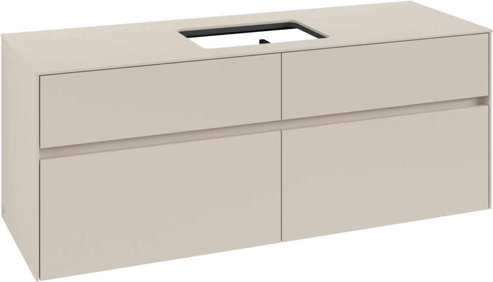 Villeroy & Boch Waschbeckenunterschrank Collaro C116 B0 1400 mm Cashmere Grey mit Beleuchtung