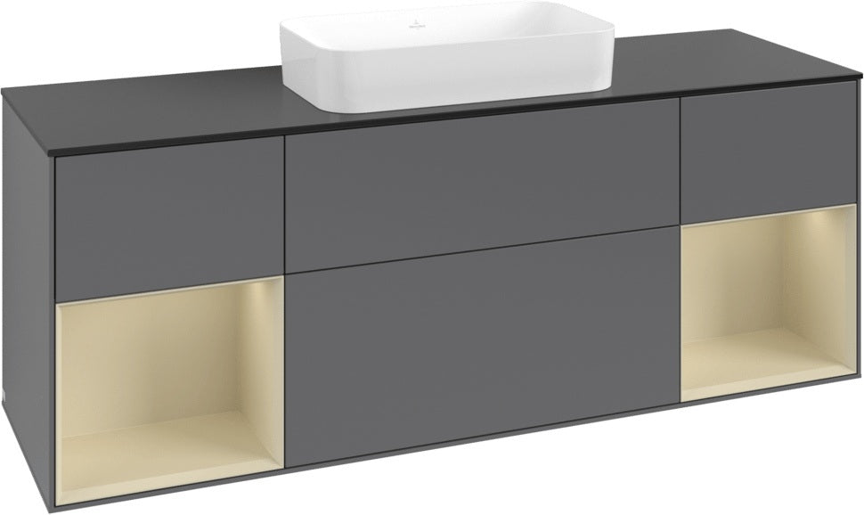 Villeroy & Boch Finion Waschbeckenunterschrank 1600 mm Glossy White Lacquer mit Beleuchtung