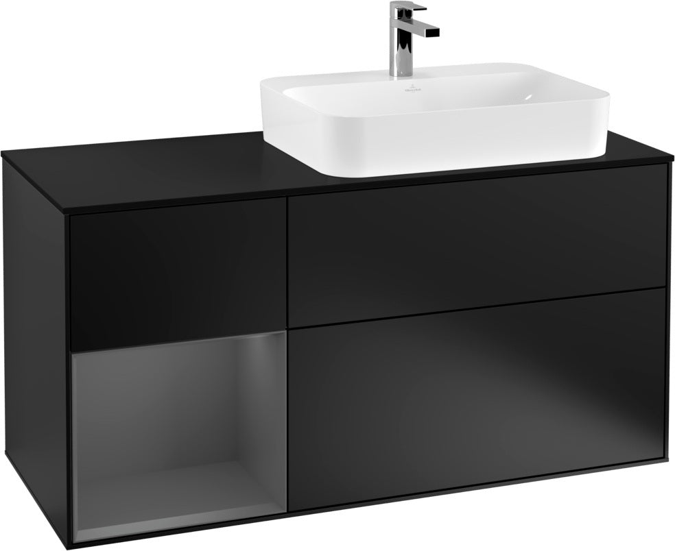 Villeroy & Boch Finion Waschbeckenunterschrank 1200 mm Glossy White Lacquer mit Beleuchtung