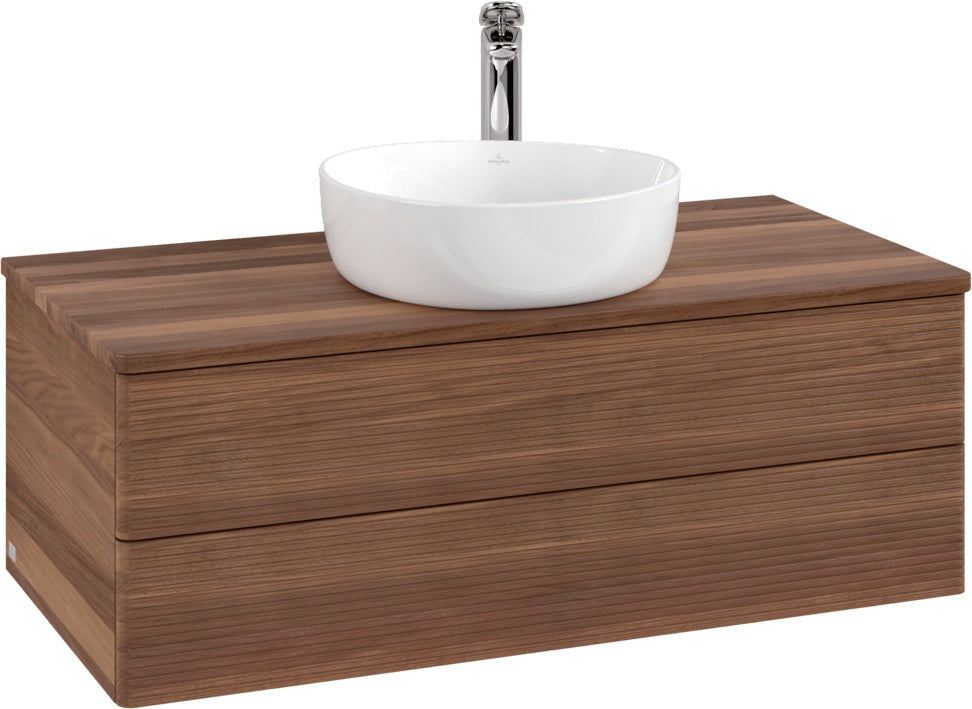 Villeroy & Boch Waschtischunterschrank Antao 1000 mm Warm Walnut mit LED-Beleuchtung