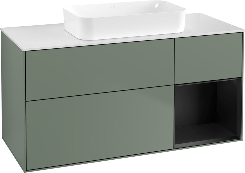 Villeroy & Boch Finion Waschtischunterschrank G711G Black Matt Lacquer 1200 mm mit Beleuchtung
