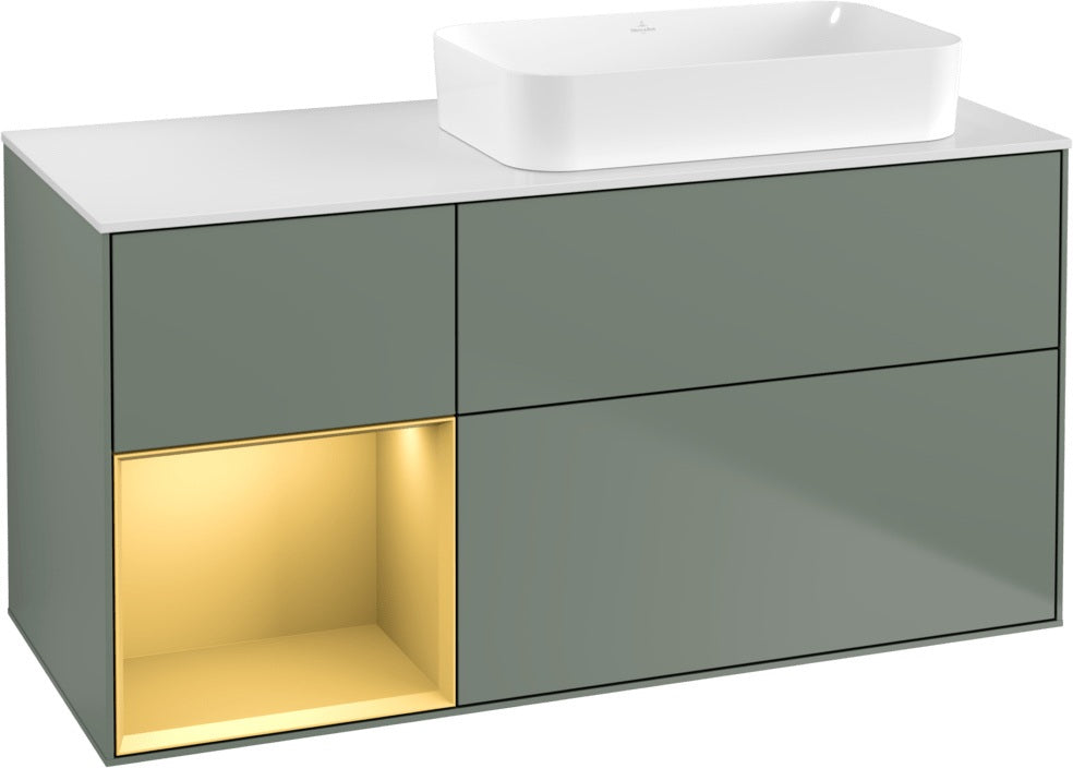 Villeroy & Boch Finion Waschtischunterschrank 1200 mm Glossy White mit Beleuchtung