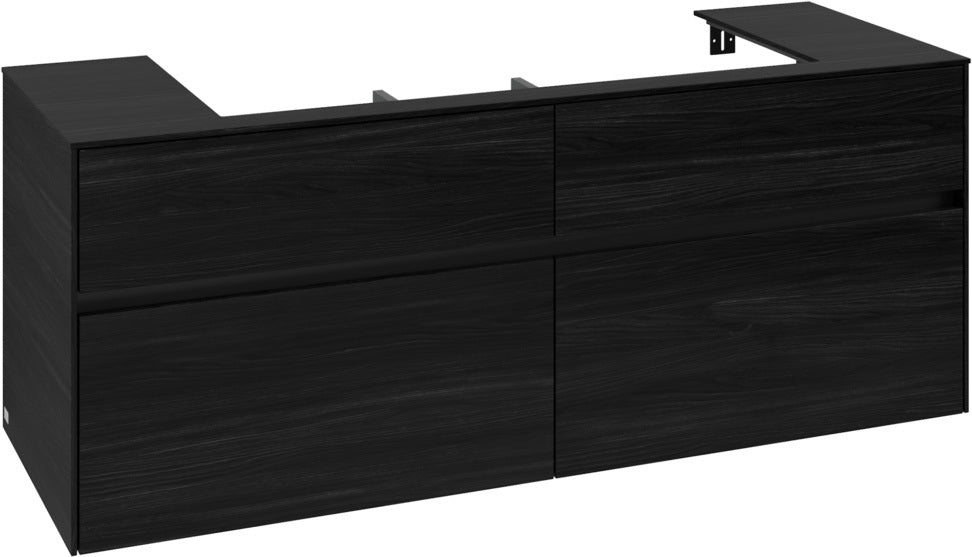 Villeroy & Boch Waschtischunterschrank Collaro C092 B0 1400 mm Black Oak mit LED-Beleuchtung