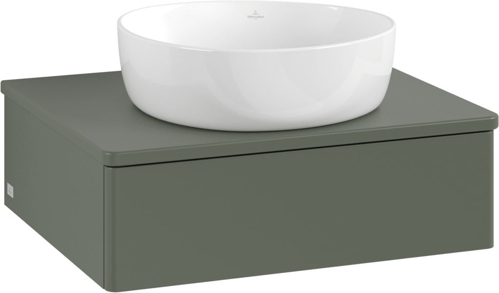 Villeroy & Boch Antao Waschtischunterschrank 600 mm Leaf Green Matt Lackiert mit LED-Beleuchtung