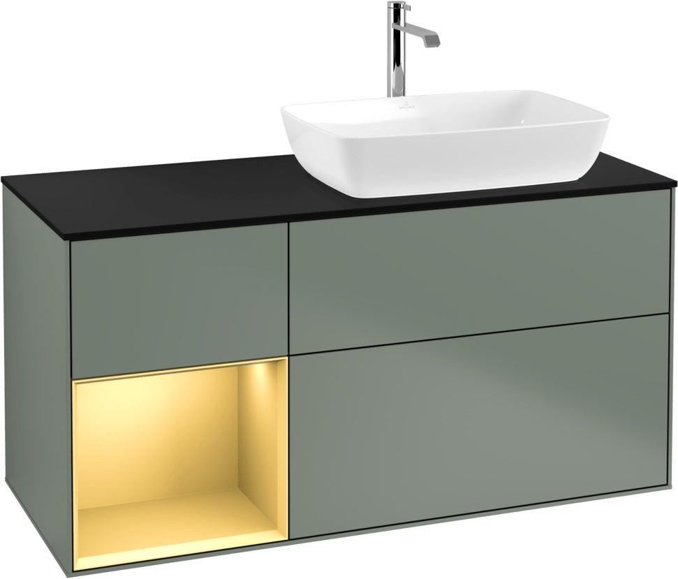 Villeroy & Boch Finion Waschtischunterschrank 1200 mm Glossy White Lacquer mit Beleuchtung