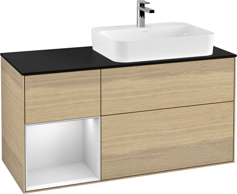 Villeroy & Boch Finion Waschbeckenunterschrank 1200 mm Glossy White Lacquer mit Beleuchtung