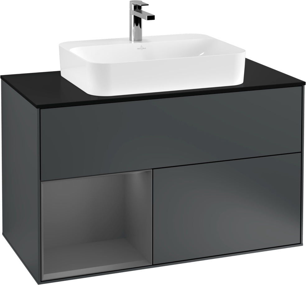 Villeroy & Boch Finion Waschtischunterschrank 1000 mm Glossy White Lacquer mit LED-Beleuchtung