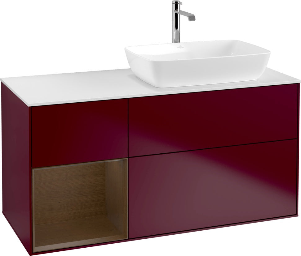 Villeroy & Boch Finion Waschbeckenunterschrank 1200 mm Glossy White Lacquer mit Beleuchtung