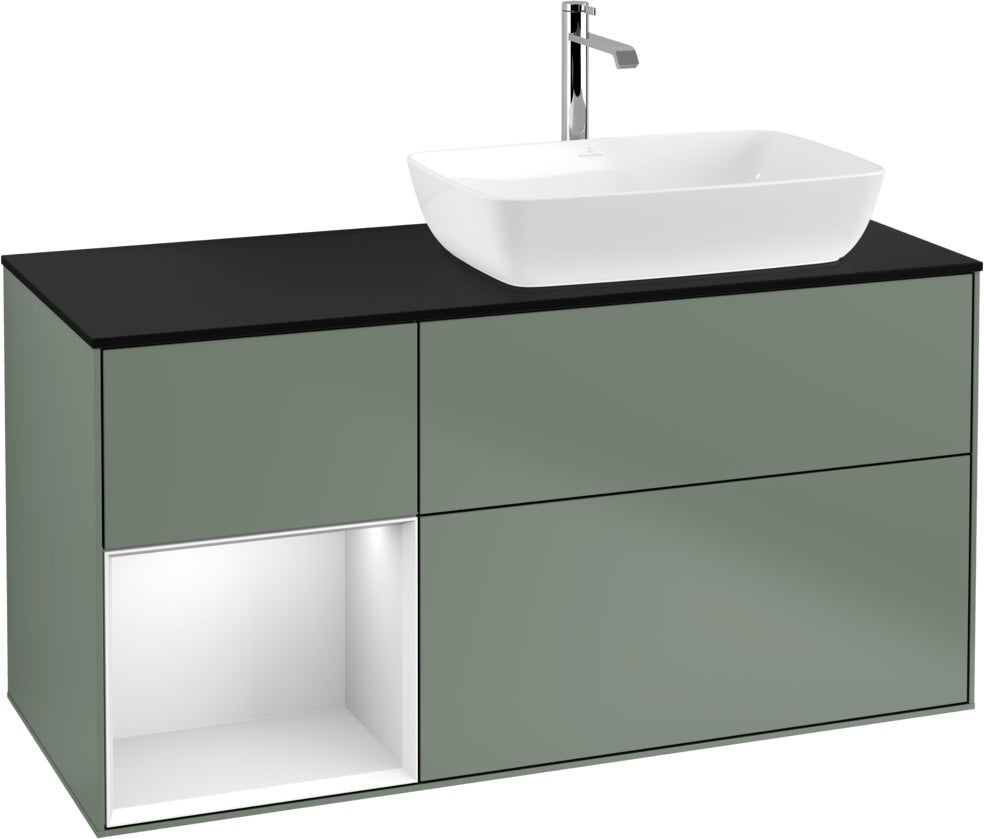 Villeroy & Boch Finion Waschtischunterschrank 1200 mm Glossy White Lacquer mit Beleuchtung
