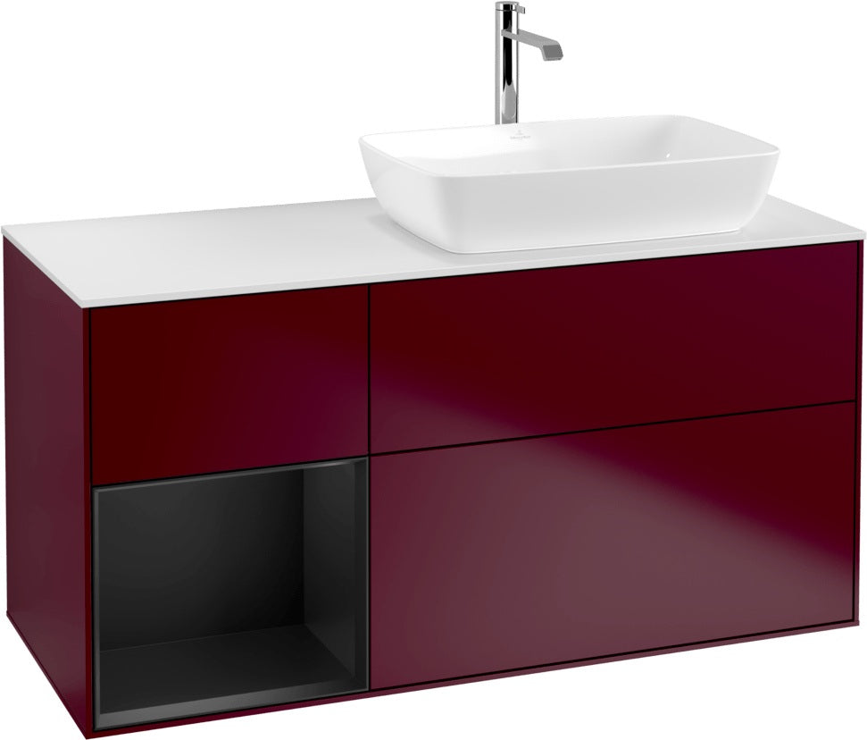 Villeroy & Boch Finion Waschbeckenunterschrank 1200 mm Glossy White Lacquer mit Beleuchtung