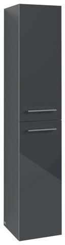 Villeroy & Boch Avento Hochschrank 350 mm Crystal Grey, 2 Türen, links, wandhängend